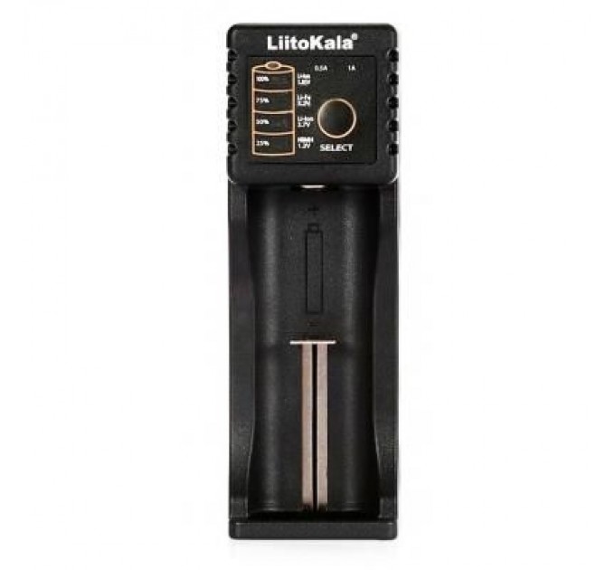 Liitokala Зарядний пристрій для акумуляторів Liitokala 1 Slot, LED дисплей, USB, 3.7VLion/3.2VLi-Fe/1.2VNIHM/26650/ (Lii-100B)