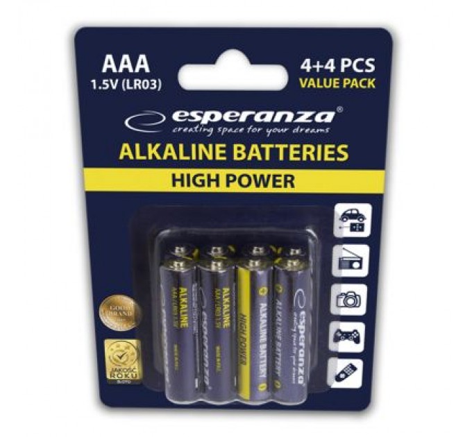 Esperanza Батарейка Esperanza AAA LR03 Alkaline * 8 (EZB104)
