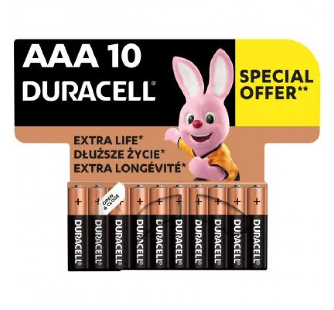 Duracell Батарейка Duracell AAA лужні 10 шт. в упаковці (5002509/5006462)