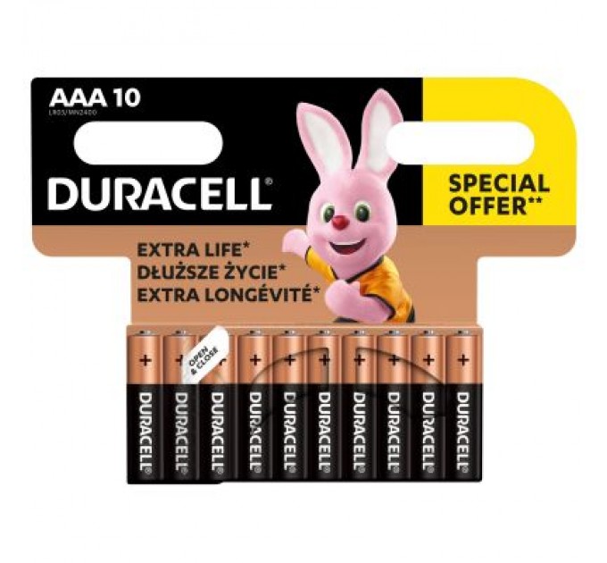 Duracell Батарейка Duracell AAA лужні 10 шт. в упаковці (5002509/5006462)