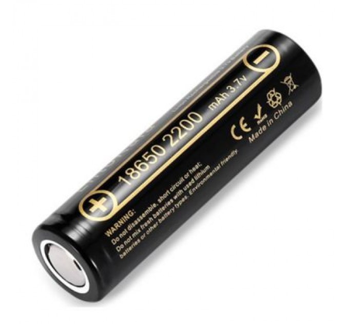 Liitokala Акумулятор 18650 2200mah Li-Ion, (2100-2300mah), 3.7V (2.75-4.2V), Blac Liitokala (Lii-22A)