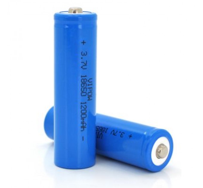 Vipow Акумулятор 18650 1200mAh, TipTop, 3.7V, Blue Vipow (ICR18650-1200mAhTT)