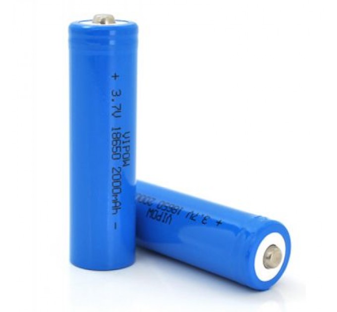 Vipow Акумулятор 18650 2000mAh, TipTop, 3.7V, Blue Vipow (ICR18650-2000mAhTT)
