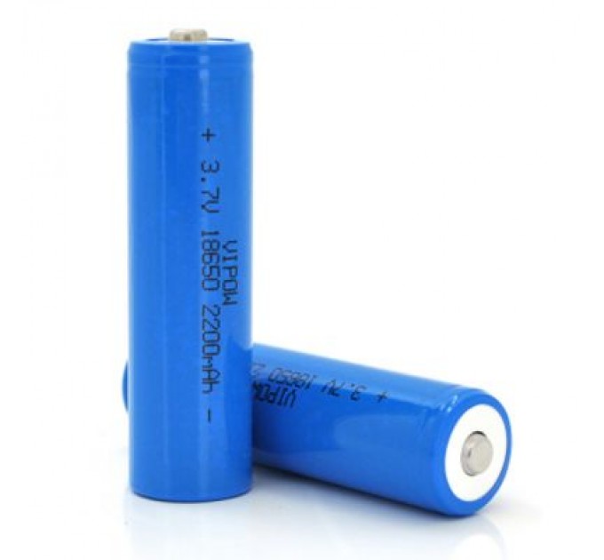 Vipow Акумулятор 18650 2200mAh, TipTop, 3.7V, Blue Vipow (ICR18650-2200mAhTT)