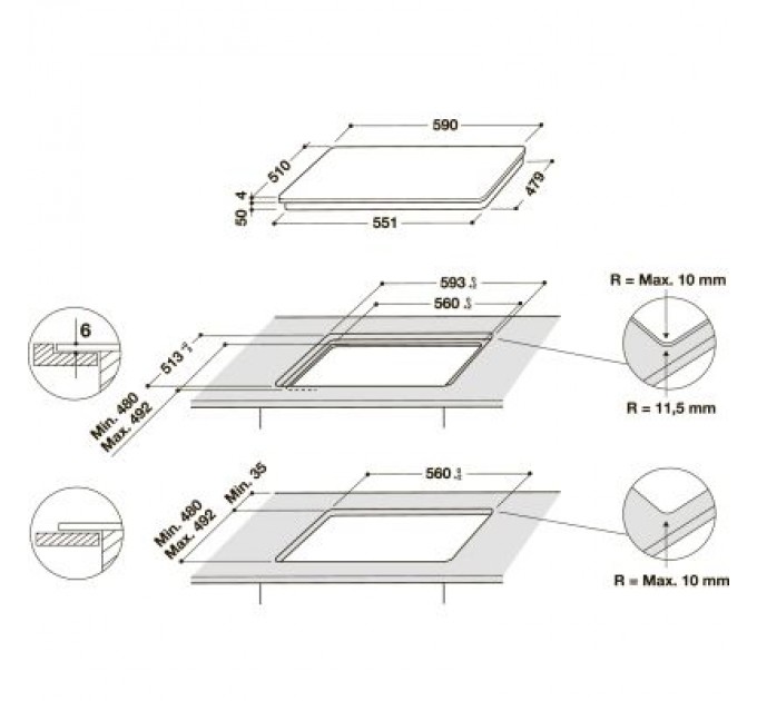 Whirlpool Варочна поверхня Whirlpool WBB8360NE