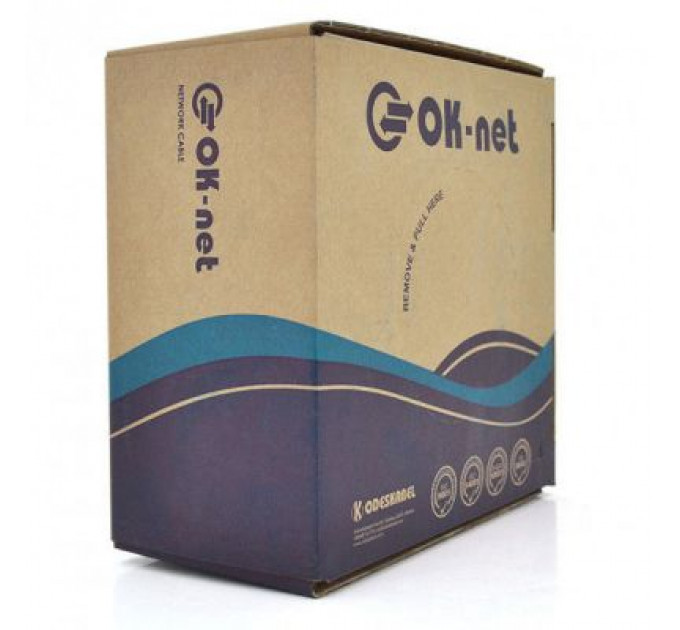 Кабель мережевий OK-Net UTP-cat.5E-SL, трос 4*0,5мм, outdoor, 305м (КППт-ВП (100) 4*2*0,49)