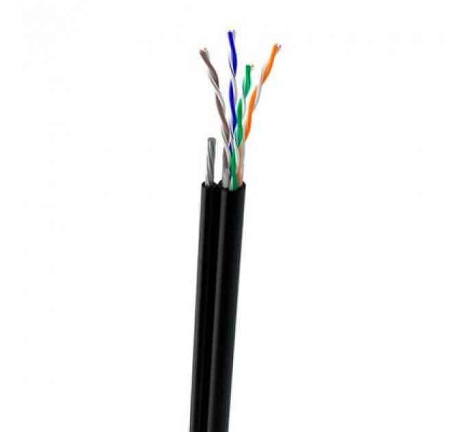 Кабель мережевий OK-Net UTP-cat.5E-SL, трос 4*0,5мм, outdoor, 305м (КППт-ВП (100) 4*2*0,49)