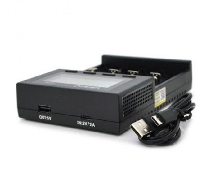 Liitokala Зарядний пристрій для акумуляторів Liitokala 4 Slots, LED display, 5V Type C, 3.7V/1.2V AA/AAA 18650/26650/16340/14500/10440/18500 (Lii-M4)