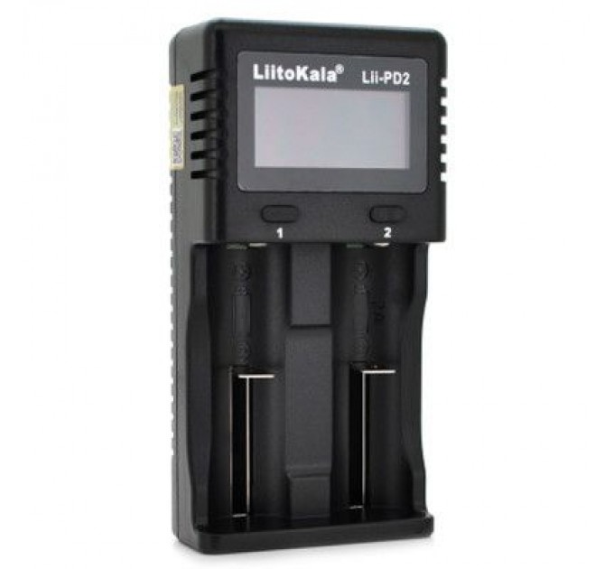 Liitokala Зарядний пристрій для акумуляторів Liitokala 2 Slots, LCD display, Li-Ion, Ni-Mh, Ni-Cd, + AAAA, С, 10440/.../26650 (Lii-PD2)
