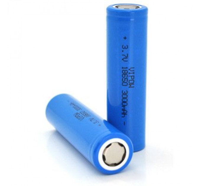 Vipow Акумулятор 18650 3000mAh, FlatTop, 3.7V, Blue Vipow (ICR18650-3000mAhFT)