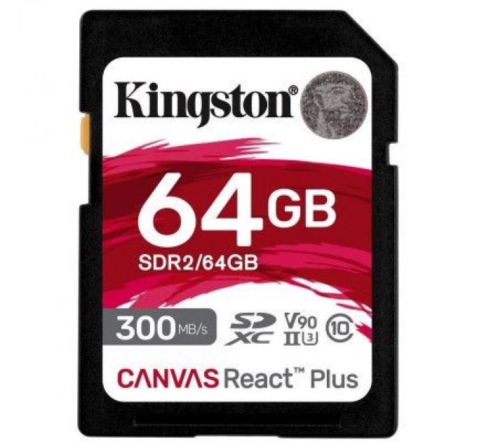 Kingston Карта пам'яті Kingston 64GB class 10 UHS-II U3 Canvas React Plus (SDR2/64GB)