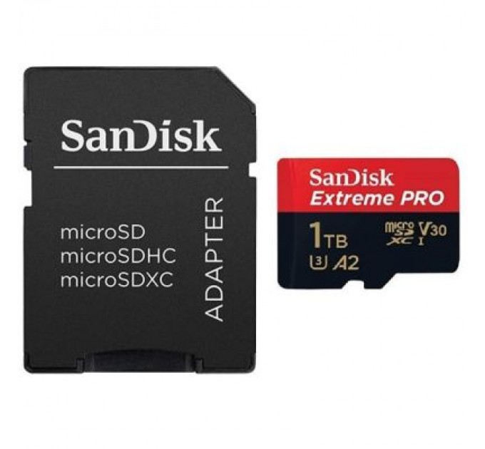 SanDisk Карта пам'яті SanDisk 1 TB microSDXC UHS-I U3 Extreme Pro+SD Adapter (SDSQXCD-1T00-GN6MA)