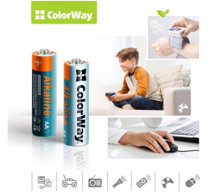 ColorWay Батарейка ColorWay AA LR6 Alkaline Power (лужні) * 2 blister (CW-BALR06-2BL)