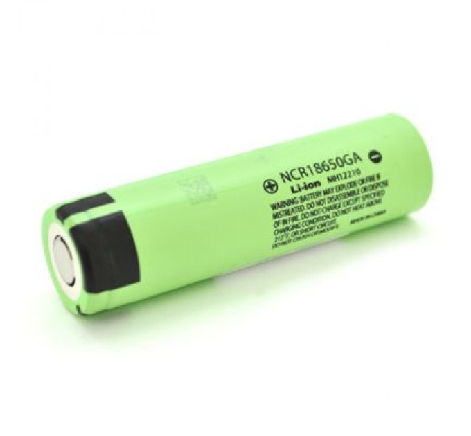 Акумулятор 18650 3500mAh, TipTop, 10A, 4.2/3.6/2.5V, green Panasonic (NCR18650GA)