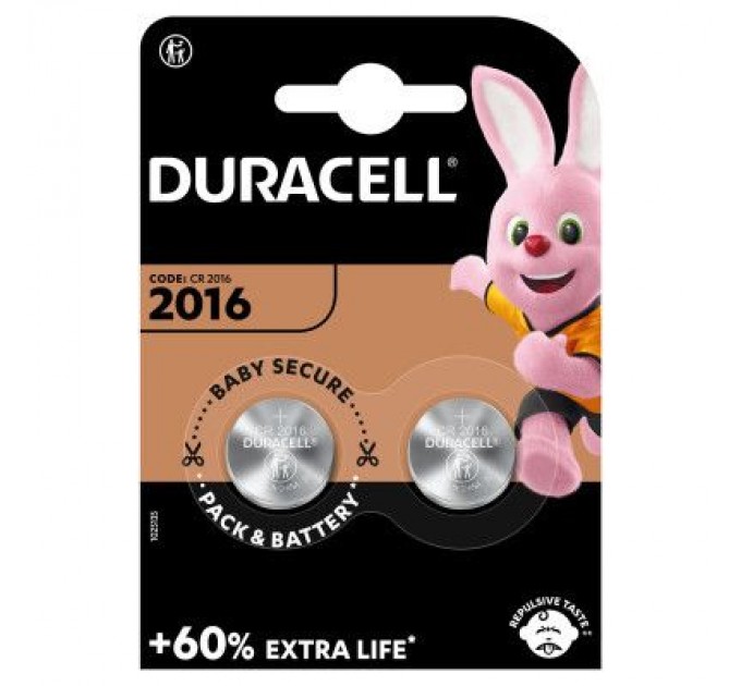 Duracell Батарейка Duracell CR 2016 / DL 2016 * 2 (5007667/5010969/5014810)