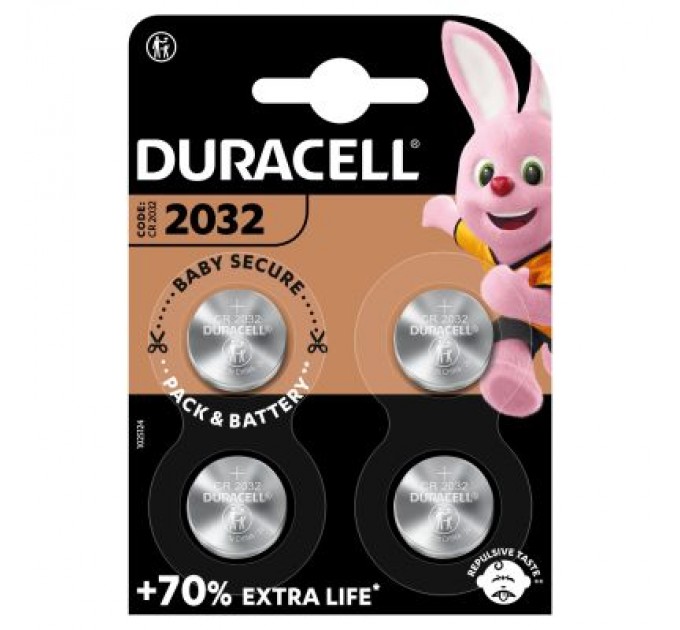 Duracell Батарейка Duracell CR 2032 / DL 2032 * 4 (5007662/5010951/5014799)