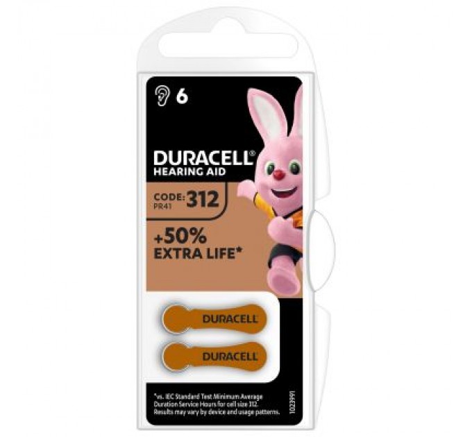 Duracell Батарейка Duracell PR41 / 312 * 6 (5007516/5011449)