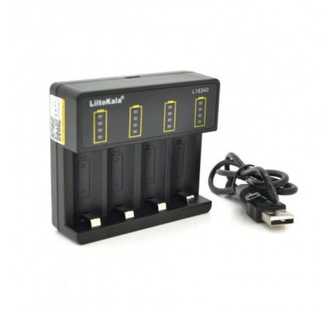 Liitokala Зарядний пристрій для акумуляторів Liitokala 4 Slots, for Li-ion 3,7V accumulator, supply 5V/2A (Lii-16340)