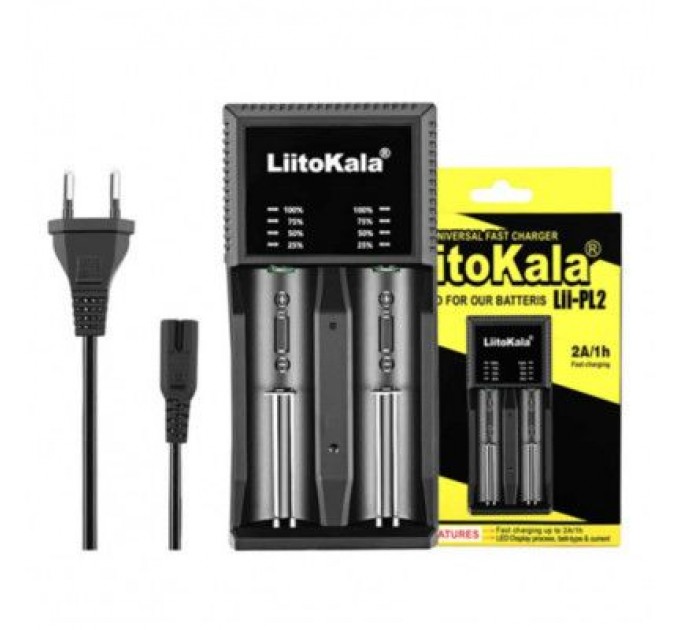 Liitokala Зарядний пристрій для акумуляторів Liitokala 2 Slots, LED indicator, Li-ion(18650...RCR123...26650), NiMH(AA, AAA, SC, C) (Lii-PL2)