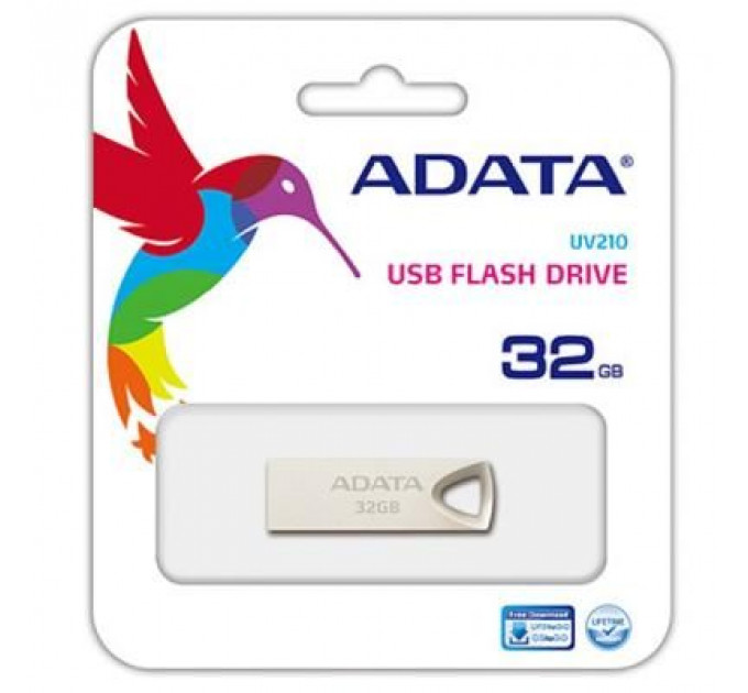 USB флеш накопичувач ADATA 32GB UV210 Metal Silver USB 2.0 (AUV210-32G-RGD)