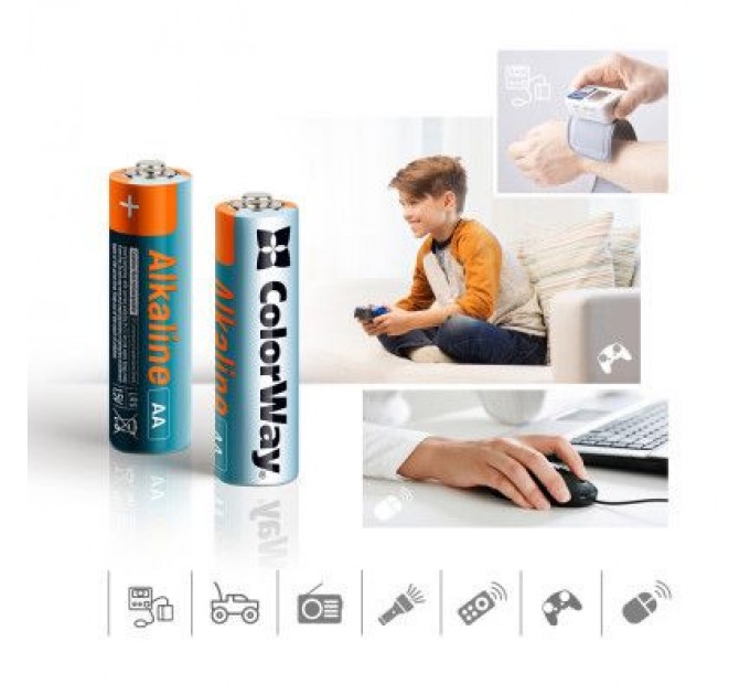 ColorWay Батарейка ColorWay AA LR6 Alkaline Power (лужні) * 40 colour box (CW-BALR06-40CB)