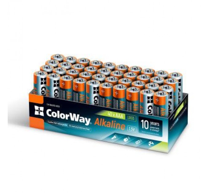 ColorWay Батарейка ColorWay AAA LR6 Alkaline Power (лужні) * 40 colour box (CW-BALR03-40CB)