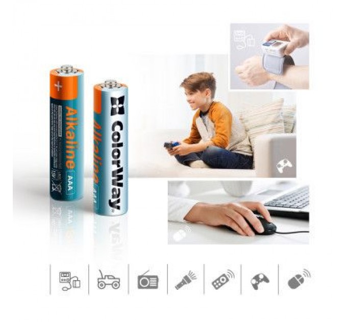 ColorWay Батарейка ColorWay AAA LR6 Alkaline Power (лужні) * 40 colour box (CW-BALR03-40CB)