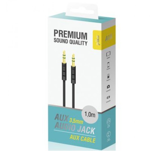Piko Кабель мультимедійний AUX 1.0m CB-AB11 black Piko (1283126489150)