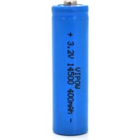 Акумулятор 14500 LiFePO4 (size AA), 400mAh, 3.2V, TipTop, blue Vipow (IFR14500-400mAhTT / 21438)