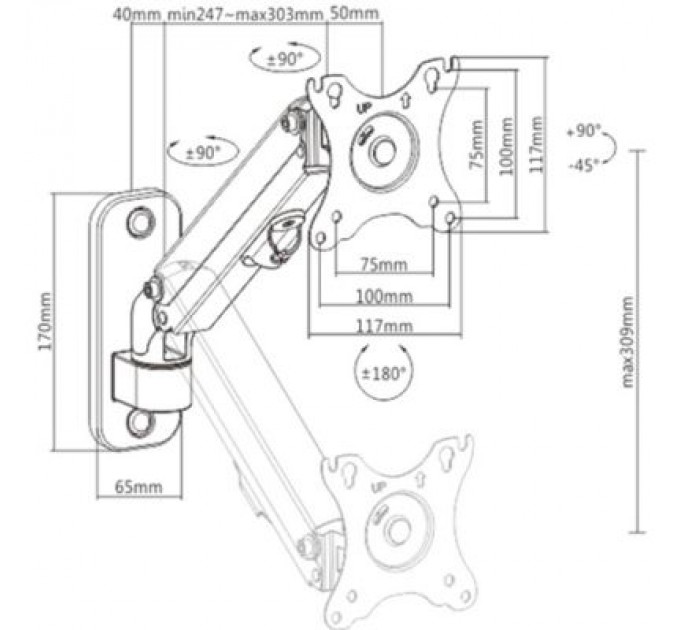 Gembird Кронштейн Gembird MA-WA1-01