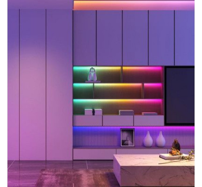 Світлодіодна стрічка Govee RGBIC Basic Wi-Fi + Bluetooth LED Strip Light With Protective Coating 10м Білий (H619C3D1)