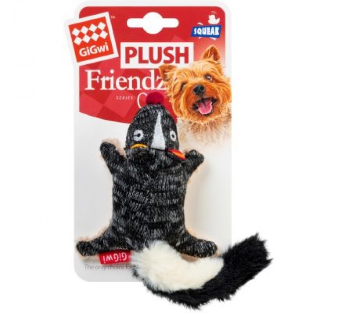 Іграшка для собак GiGwi Plush Скунс із пищалкою 9 см (75386)