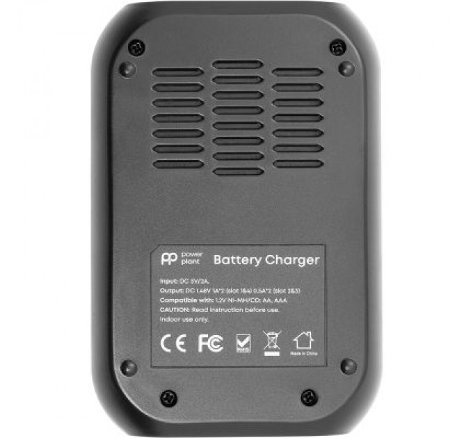 Зарядний пристрій для акумуляторів PowerPlant PP-UN4 (AA, AAA / input microUSB DC 5V/2A) (PP-UN4)