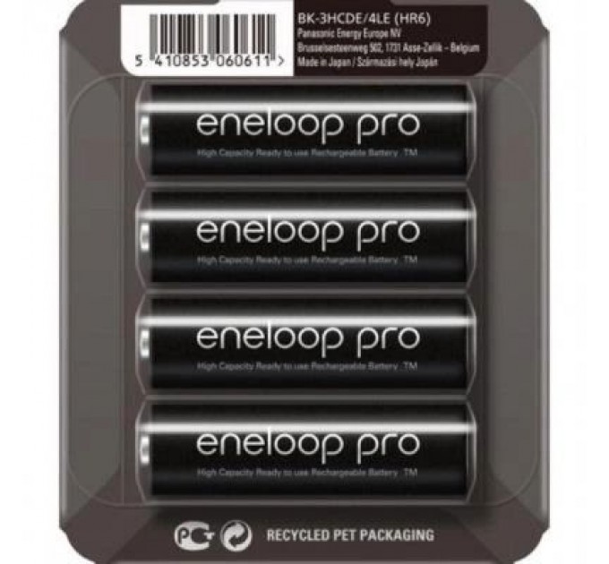 Panasonic Акумулятор Panasonic AA Eneloop 2500mAh Pro NI-MH * 4 (BK-3HCDE/4CP)