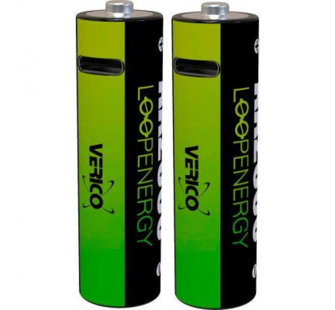 Акумулятор Verico AA USB Type-C 1700mAh 1.5V Li-ion * 2 (LoopEnergy) (1UDBT-A1WEA2-NN)