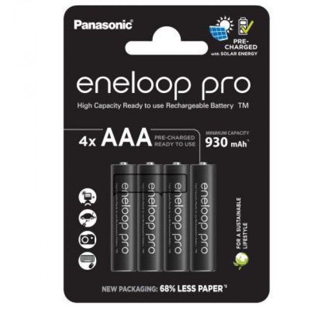 Акумулятор Panasonic Eneloop AAA 930 mAh Pro NI-MH * 4 (BK-4HCDE/4CP)