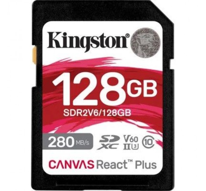 Kingston Карта пам'яті Kingston 128GB SDXC class 10 UHS-II U3 Canvas React Plus (SDR2V6/128GB)