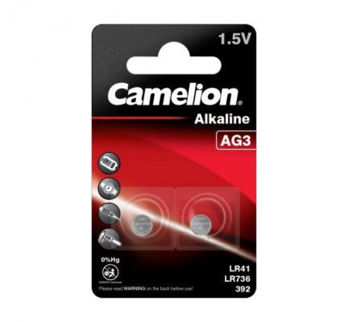 Camelion Батарейка AG3 / LR41 Alkaline * 2 Camelion (AG3-BP2)