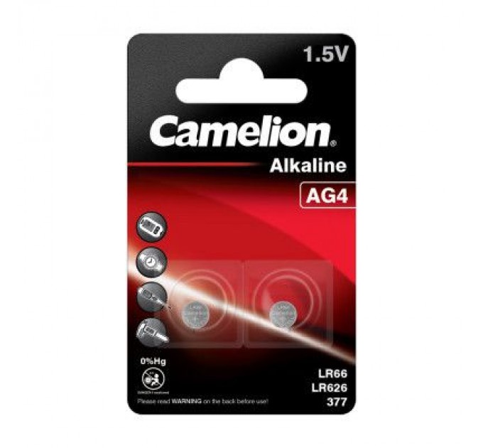 Батарейка AG4 / LR66 Alkaline * 2 Camelion (AG4-BP2)