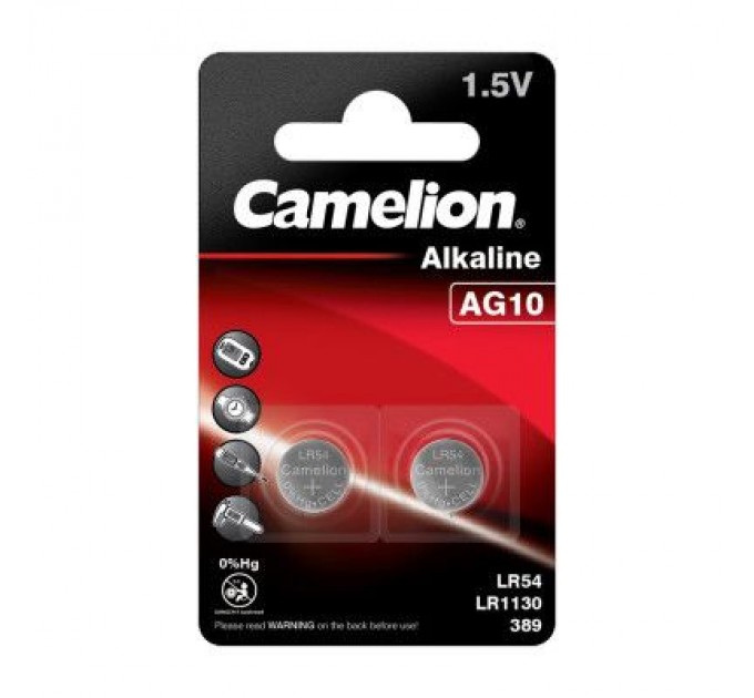 Батарейка AG10 / LR54 Alkaline * 2 Camelion (AG10-BP2)