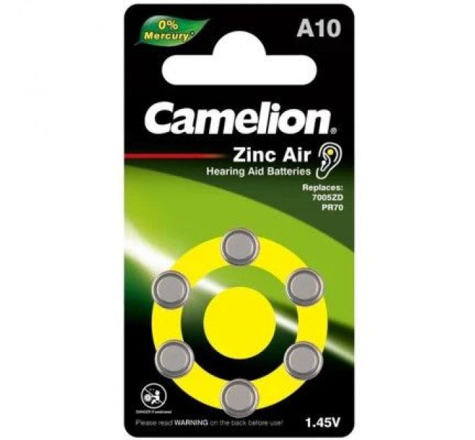 Camelion Батарейка А10 / PR70 Zinc-Air * 6 Camelion (А10-BP6)