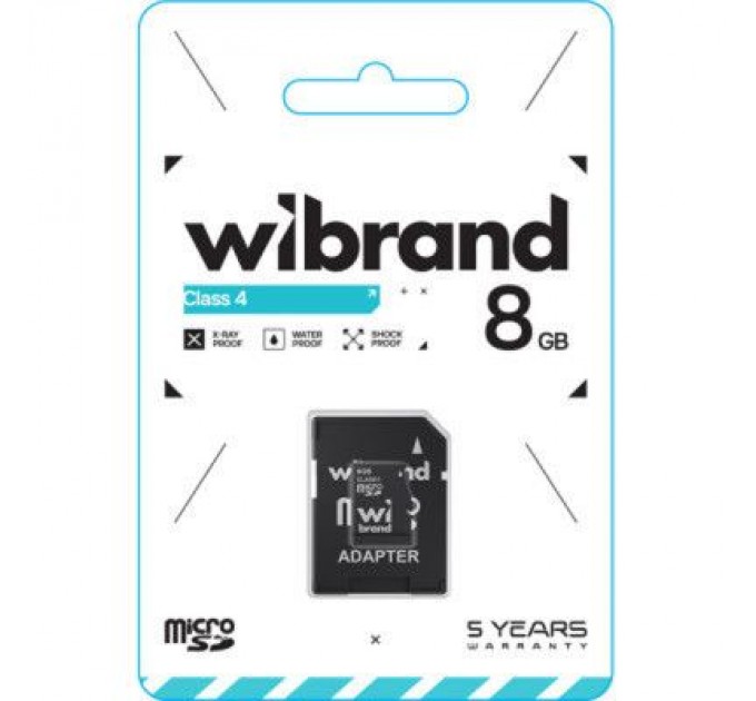 Карта пам'яті Wibrand 8GB microSD class 4 (WICDC4/8GB-A)