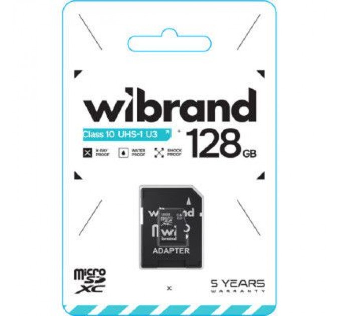 Карта пам'яті Wibrand 128GB mictoSD class 10 UHS-I U3 (WICDHU3/128GB-A)