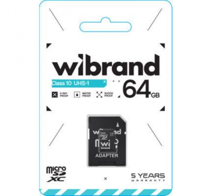 Карта пам'яті Wibrand 64GB mictoSD class 10 UHS-I (WICDXU1/64GB-A)