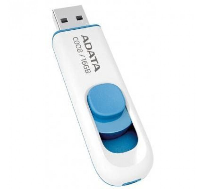 USB флеш накопичувач ADATA 16GB C008 White USB 2.0 (AC008-16G-RWE)