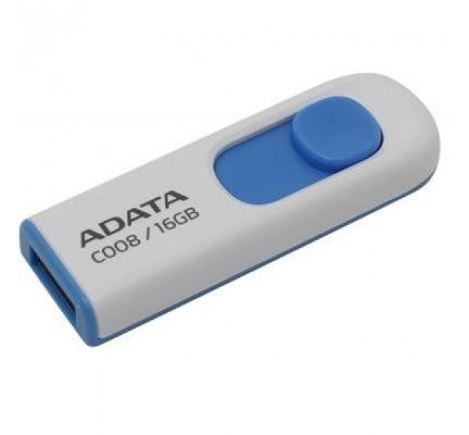 USB флеш накопичувач ADATA 16GB C008 White USB 2.0 (AC008-16G-RWE)