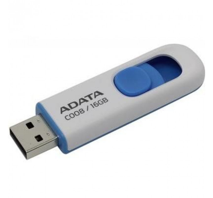 USB флеш накопичувач ADATA 16GB C008 White USB 2.0 (AC008-16G-RWE)