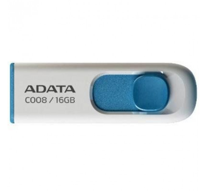 USB флеш накопичувач ADATA 16GB C008 White USB 2.0 (AC008-16G-RWE)