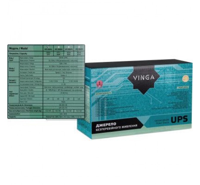 Vinga Пристрій безперебійного живлення Vinga LED 600VA plastic case with USB (VPE-600PU)
