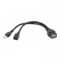 Cablexpert Дата кабель OTG USB 2.0 AF to Micro 5P M+F 0.15m Cablexpert (A-OTG-AFBM-04)